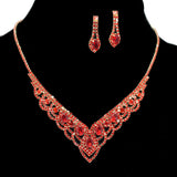95915, CRYSTAL RHINESTONE NECKLACE SET, WEDDING, BRIDAL, PROM