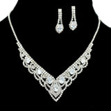 95915, CRYSTAL RHINESTONE NECKLACE SET, WEDDING, BRIDAL, PROM