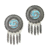 95918, WESTERN FEATHER CHARM ACCENT EARRING