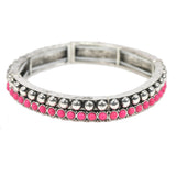 95922, WESTERN TURQUOISE STONE TEXTURED STRETCH BRACELET