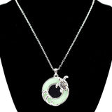 95930, SEA TURTLE ROUND ACETATE PENDANT NECKLACE, SEA LIFE, OCEAN THEME