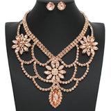 95944, MULTI RHINESTONE EVENING NECKLACE SET, WEDDING, BRIDAL, PROM