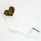 95974, LEOPARD HEART PRINT SOCKS, VALENTINE'S DAY