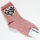95974, LEOPARD HEART PRINT SOCKS, VALENTINE'S DAY