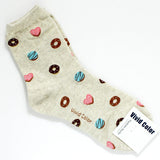 95977, MULTI DONUTS PRINT SOCKS