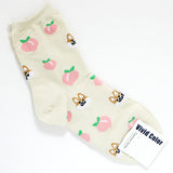 95978, FOX & PEACH PRINT SOCKS