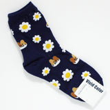 95978, CAT & FLOWER PRINT SOCKS