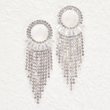 95994, BAGUETTE CUBIC ZIRCONIA WITH PAVE RHINESTONE EARRING, WEDDING, BRIDAL, PROM