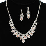 95996, MARQUISE ACCENT CRYSTAL RHINESTONE NECKLACE SET, WEDDING, BRIDAL, PROM