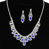 95996, MARQUISE ACCENT CRYSTAL RHINESTONE NECKLACE SET, WEDDING, BRIDAL, PROM