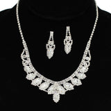 95996, MARQUISE ACCENT CRYSTAL RHINESTONE NECKLACE SET, WEDDING, BRIDAL, PROM
