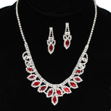 95996, MARQUISE ACCENT CRYSTAL RHINESTONE NECKLACE SET, WEDDING, BRIDAL, PROM