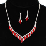 95998, MARQUISE ACCENT CRYSTAL RHINESTONE NECKLACE SET, WEDDING, BRIDAL, PROM