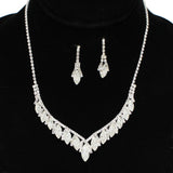 95998, MARQUISE ACCENT CRYSTAL RHINESTONE NECKLACE SET, WEDDING, BRIDAL, PROM
