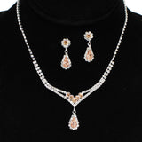 96000, TEARDROP ACCENT CRYSTAL RHINESTONE NECKLACE SET
