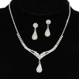 96000, TEARDROP ACCENT CRYSTAL RHINESTONE NECKLACE SET