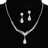 96000, TEARDROP ACCENT CRYSTAL RHINESTONE NECKLACE SET