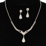 96000, TEARDROP ACCENT CRYSTAL RHINESTONE NECKLACE SET