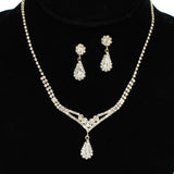 96000, TEARDROP ACCENT CRYSTAL RHINESTONE NECKLACE SET