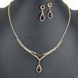 96000, TEARDROP ACCENT CRYSTAL RHINESTONE NECKLACE SET