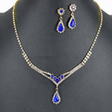 96000, TEARDROP ACCENT CRYSTAL RHINESTONE NECKLACE SET