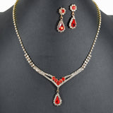 96000, TEARDROP ACCENT CRYSTAL RHINESTONE NECKLACE SET