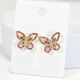 96001, BUTTERFLY PAVE RHINESTONE STUD EARRING
