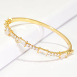 96006, RECTANGLE CUBIC ZIRCONIA ACCENT STAINLESS STEEL BRACELET