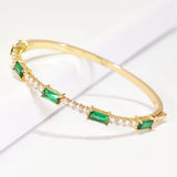 96006, RECTANGLE CUBIC ZIRCONIA ACCENT STAINLESS STEEL BRACELET