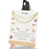 96019, GOLD DIPPED, "BREATHE" DAINTY LAYERED CHAIN NECKLACE