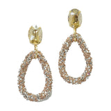 96022, RHINESTONE ACCENT WITH GLITTER TEARDROP DANGLE EARRING