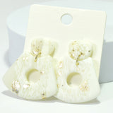 96028, GEOMETRIC GOLD GLITTER ACCENT CLAY RUBBER EARRING