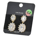 96041, CUBIC ZIRCONIA DANGLE EARRING, WEDDING, BRIDAL, PROM