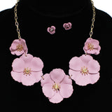 96064, MATTE FINISH FLOWER STATION NECKLACE