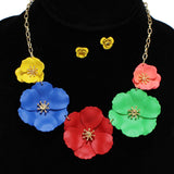 96064, MATTE FINISH FLOWER STATION NECKLACE