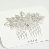 96069, MARQUISE RHINESTONE BRIDAL HAIR COMB, CRYSTAL WEDDING PIECES