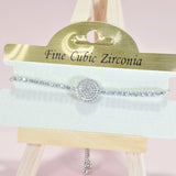96078, ROUND CUBIC ZIRCONIA ADJUSTABLE BRACELET