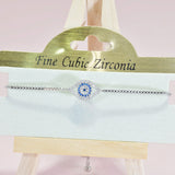 96079, EVIL EYE CUBIC ZIRCONIA ADJUSTABLE BRACELET