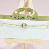 96079, EVIL EYE CUBIC ZIRCONIA ADJUSTABLE BRACELET