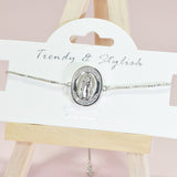 96080, VIRGIN MARY CUBIC ZIRCONIA ACCENT ADJUSTABLE BRACELET