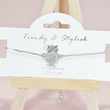 96083, OWL CUBIC ZIRCONIA ADJUSTABLE BRACELET
