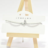 96084, BUTTERFLY OPAL ACCENT CUBIC ZIRCONIA ADJUSTABLE BRACELET