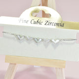 96085, HEART OPAL ACCENT CUBIC ZIRCONIA ADJUSTABLE BRACELET, VALENTINE'S DAY