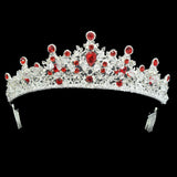 96086, CRYSTAL RHINESTONE CROWN TIARA WITH HAIR COMB, WEDDING, BRIDAL, PROM, PAGEANT