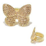 96092, BUTTERFLY PAVE RHINESTONE STRETCH RING