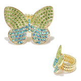 96092, BUTTERFLY PAVE RHINESTONE STRETCH RING
