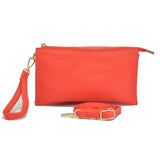 96100, 9.5"L PU SOFT LEATHER CLUTCH CROSSBODY BAG