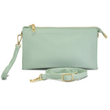96100, 9.5"L PU SOFT LEATHER CLUTCH CROSSBODY BAG