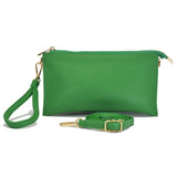 96100, 9.5"L PU SOFT LEATHER CLUTCH CROSSBODY BAG