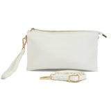 96100, 9.5"L PU SOFT LEATHER CLUTCH CROSSBODY BAG